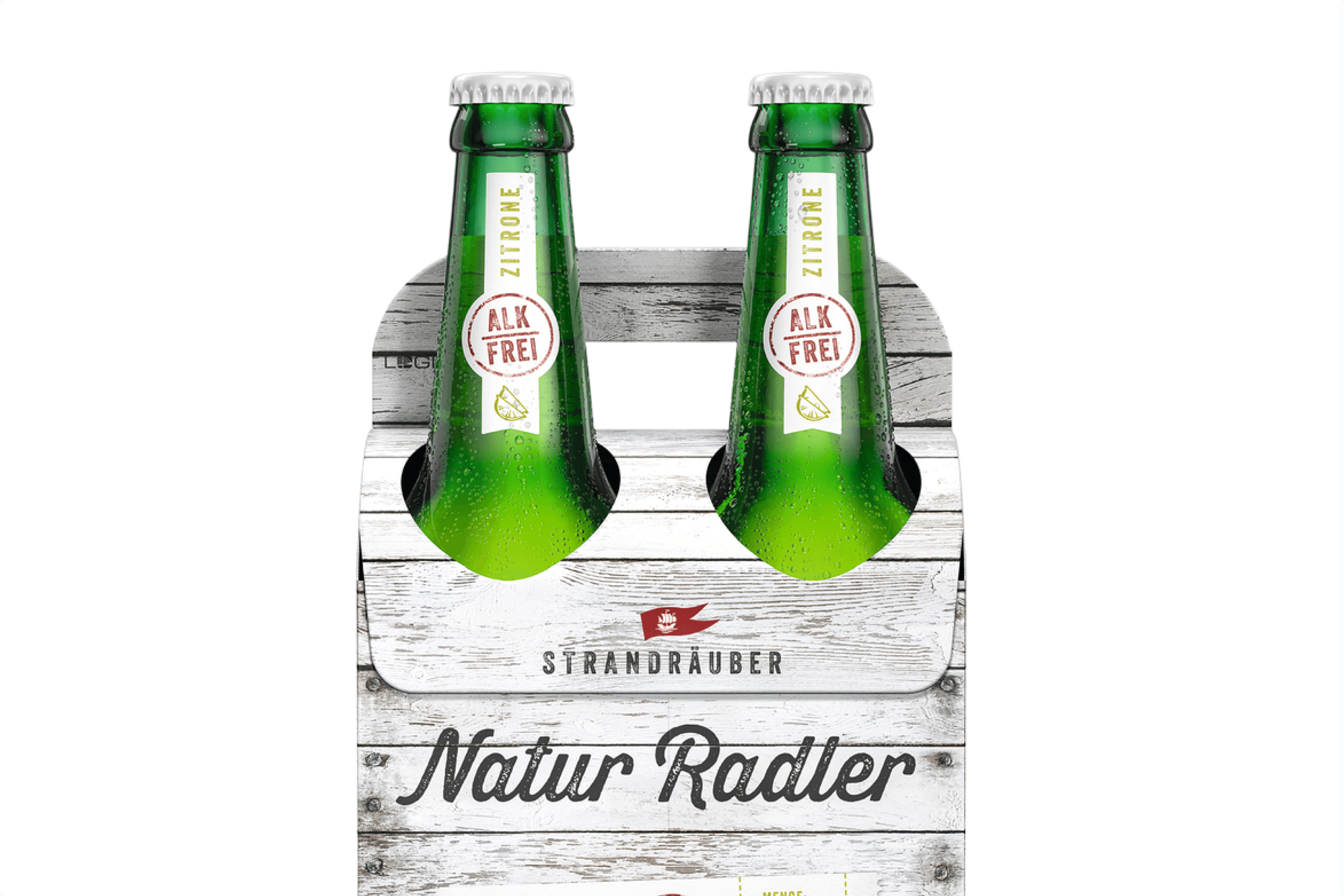 Two bottles of Strandräuber Natur Radler