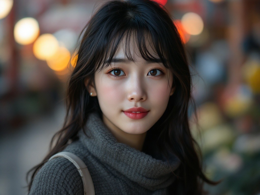 A young woman with long black hair is smiling at the camera.