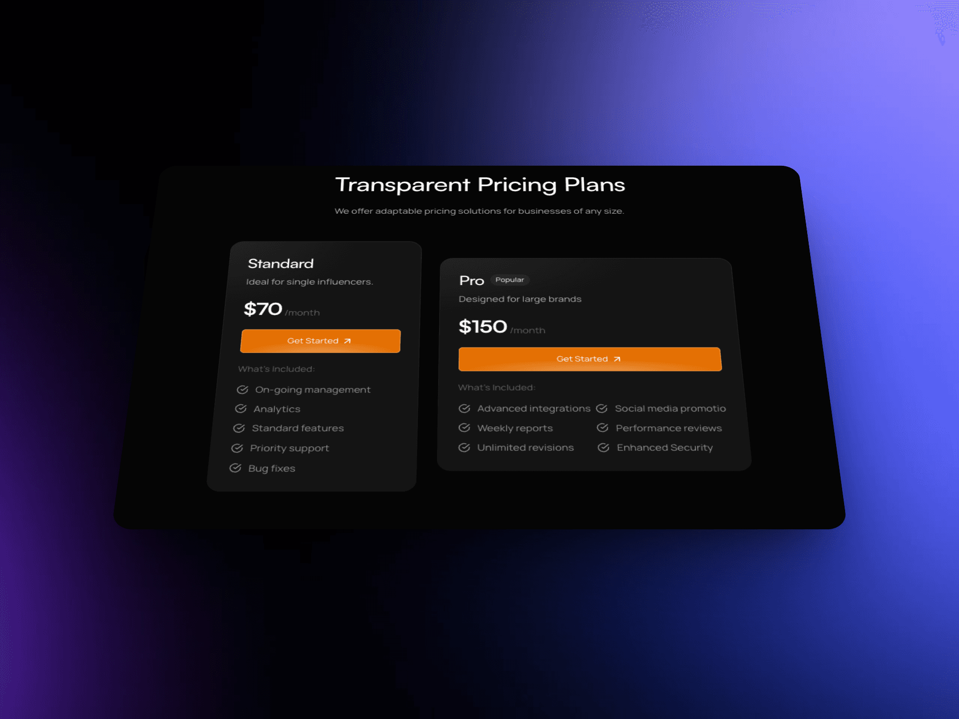 BioFlow pricing menu