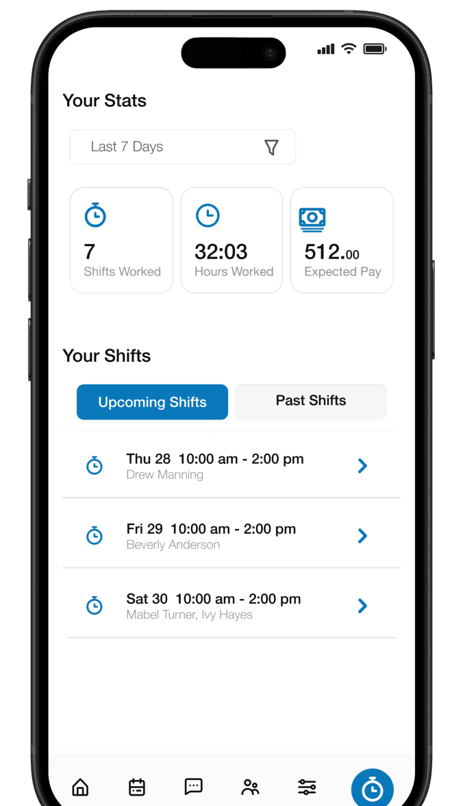 HR employee stats in mobile app.