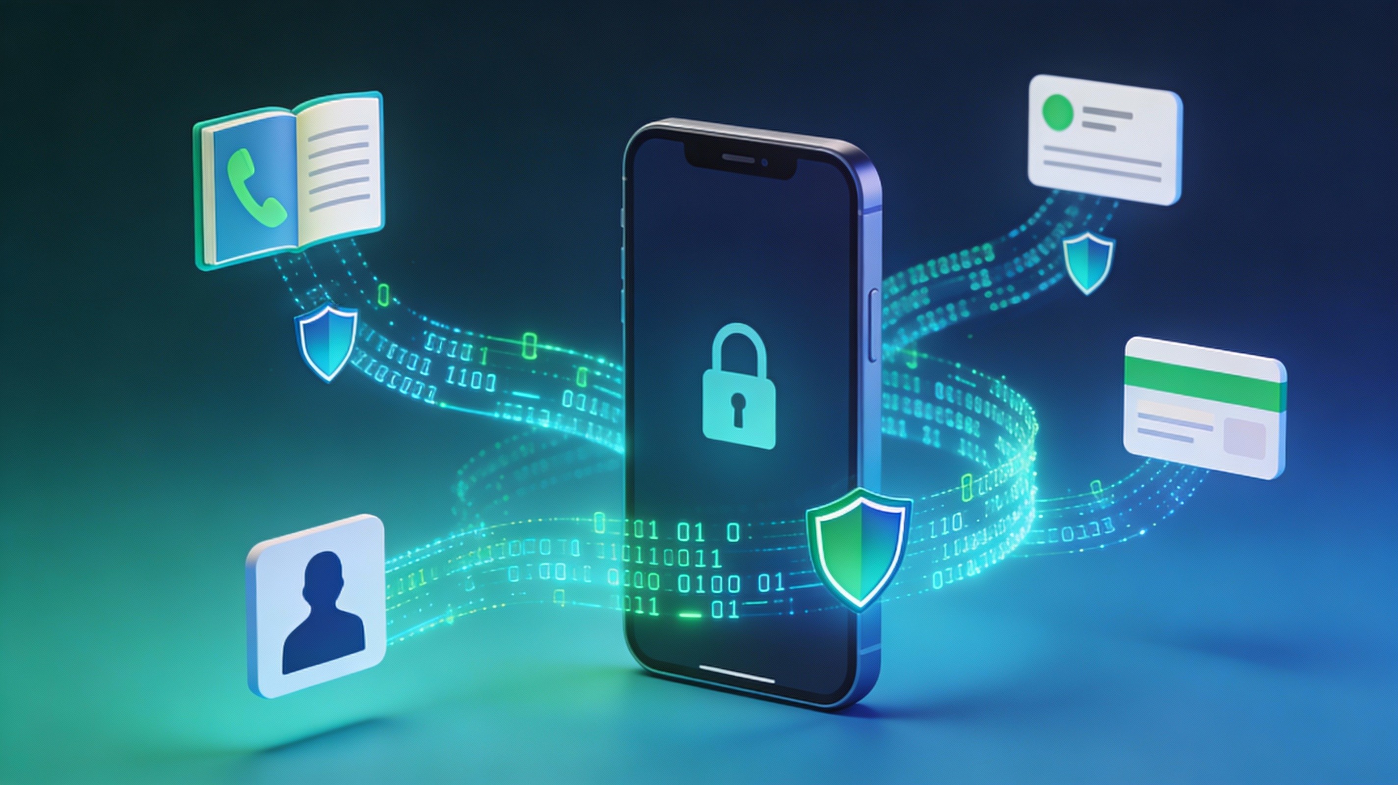 Secure business card manager app safeguarding contacts and user data