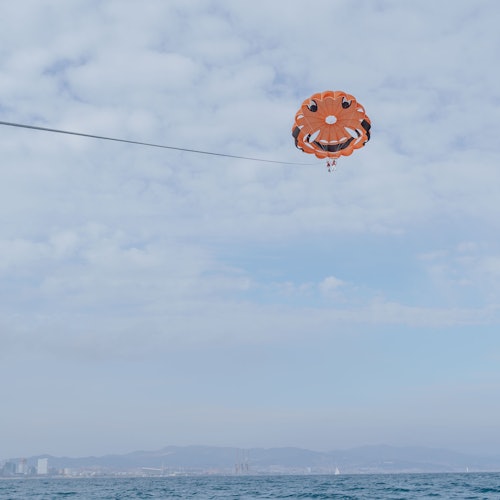 满意的客户在巴塞罗那上空翱翔