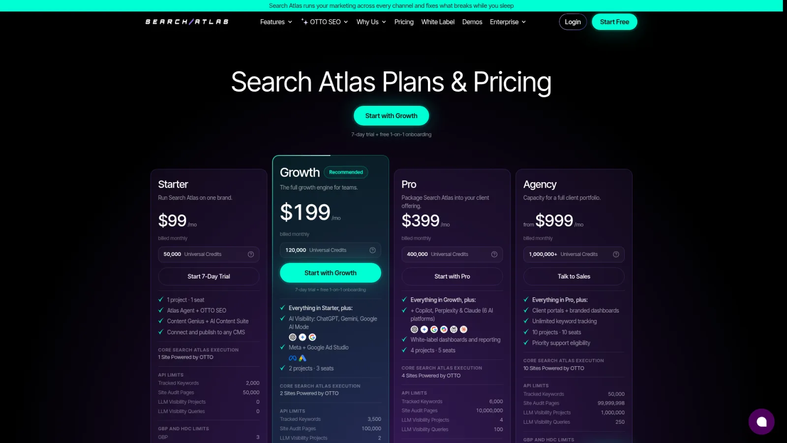 Search Atlas pricing plans