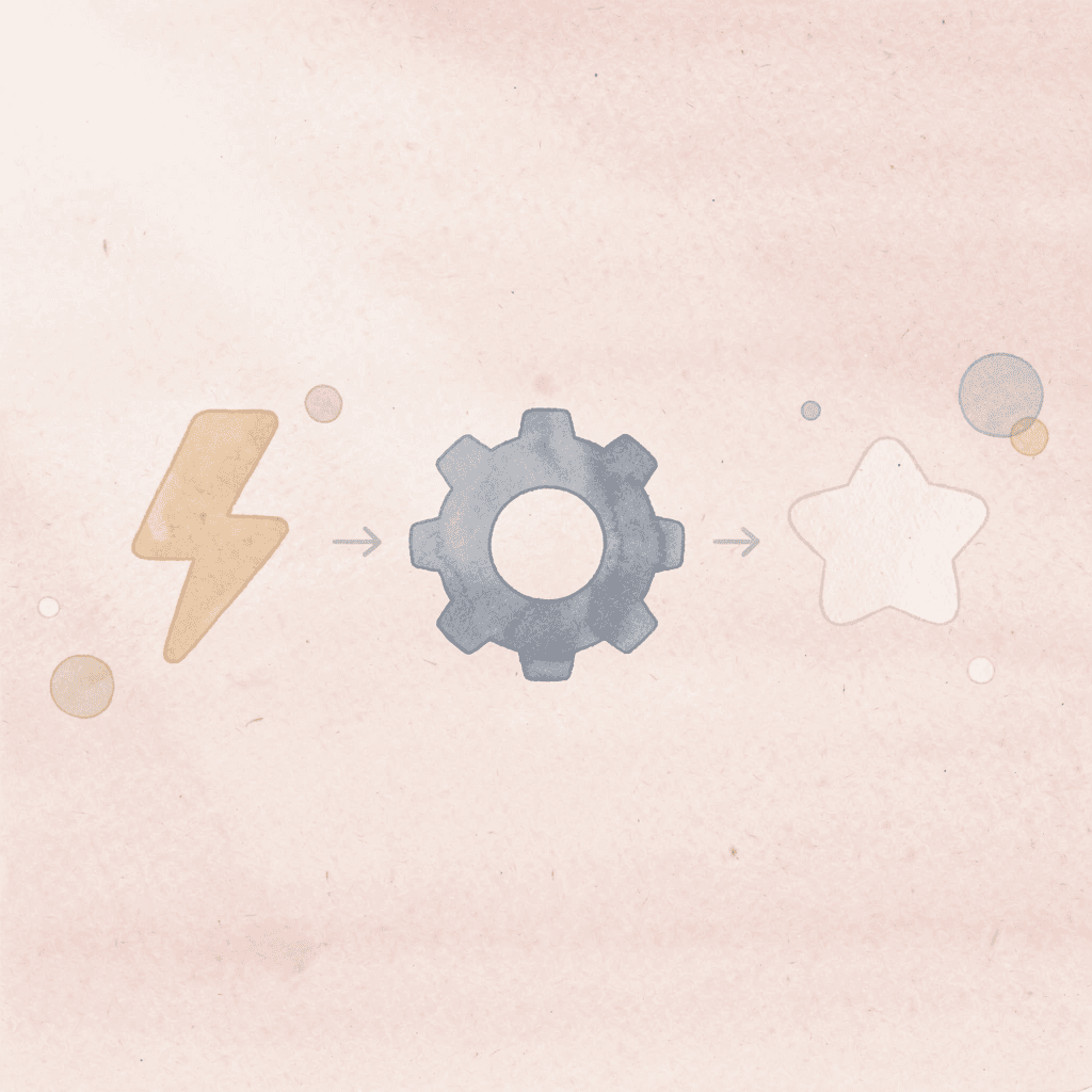 Three icons representing speed, pattern recognition, and timing control