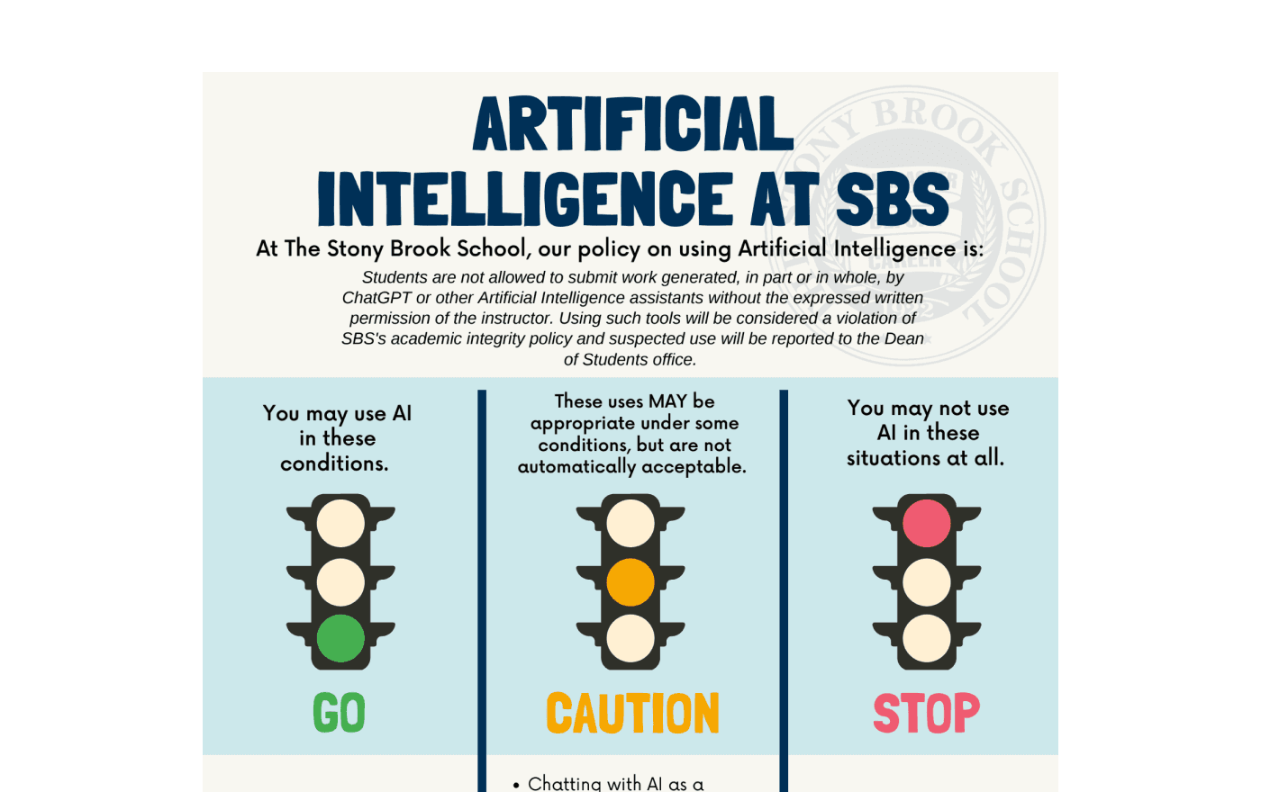 Stony Brook School Traffic Light Poster preview