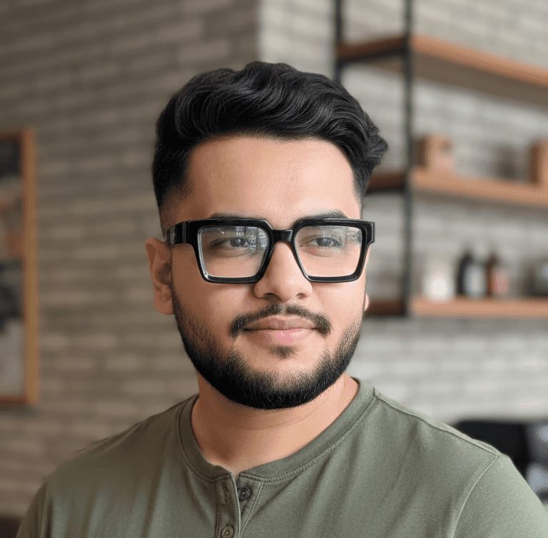 man wearing black crew-neck shirt