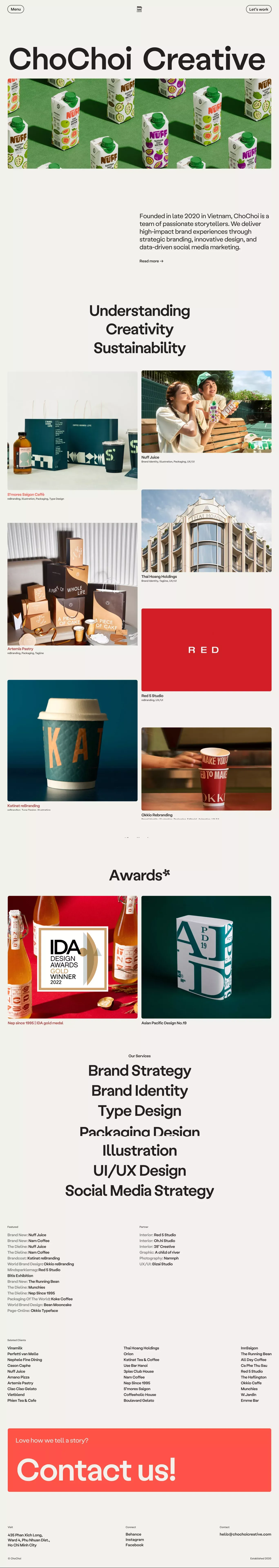 Chochoi® portfolio page screenshot showcasing Advertising and Design design