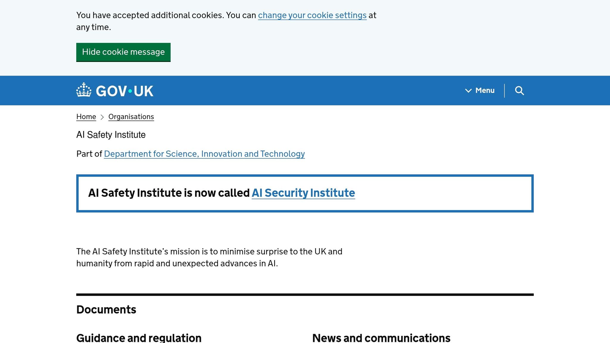 UK AI Safety Institute