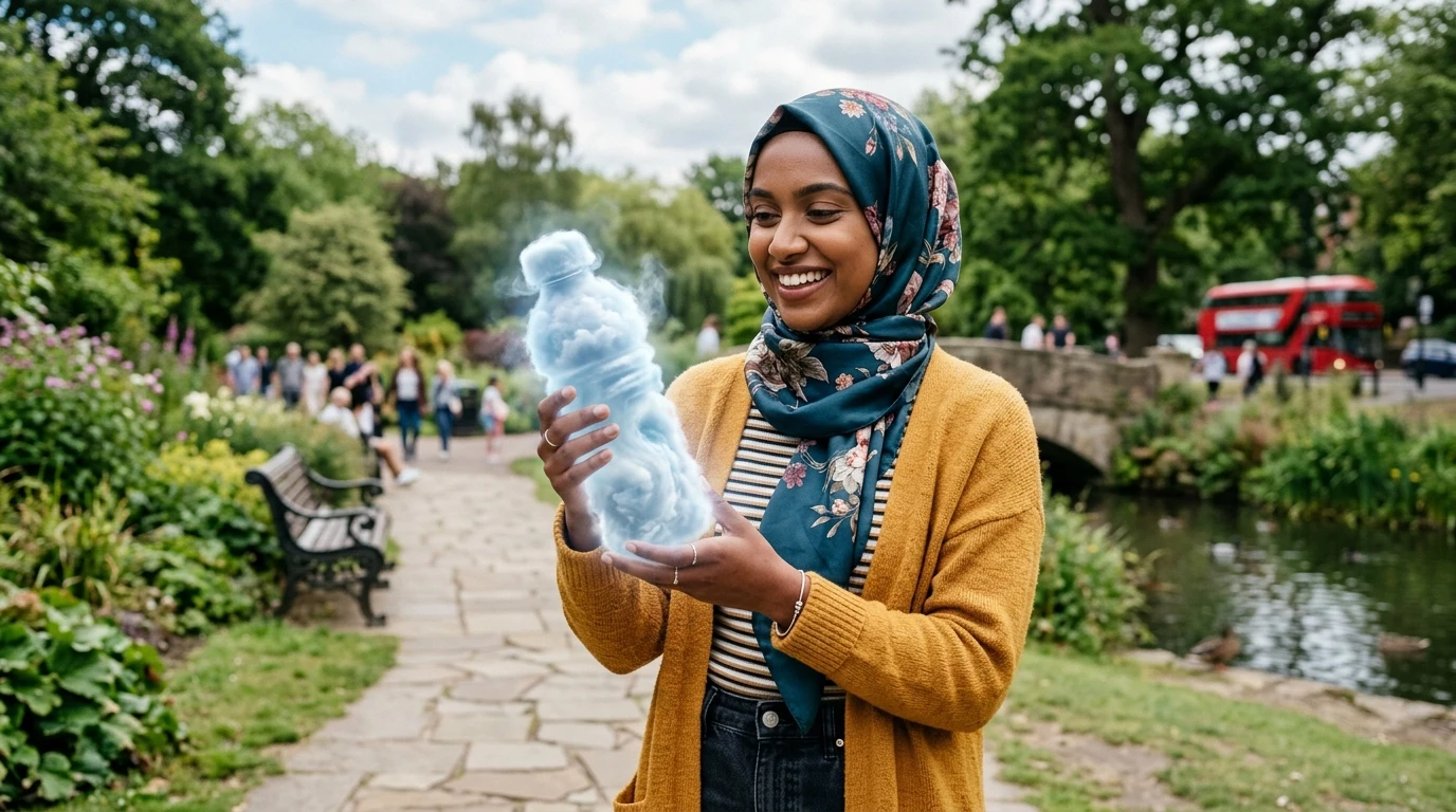 British_Muslim_women_using ethnic product during british summer