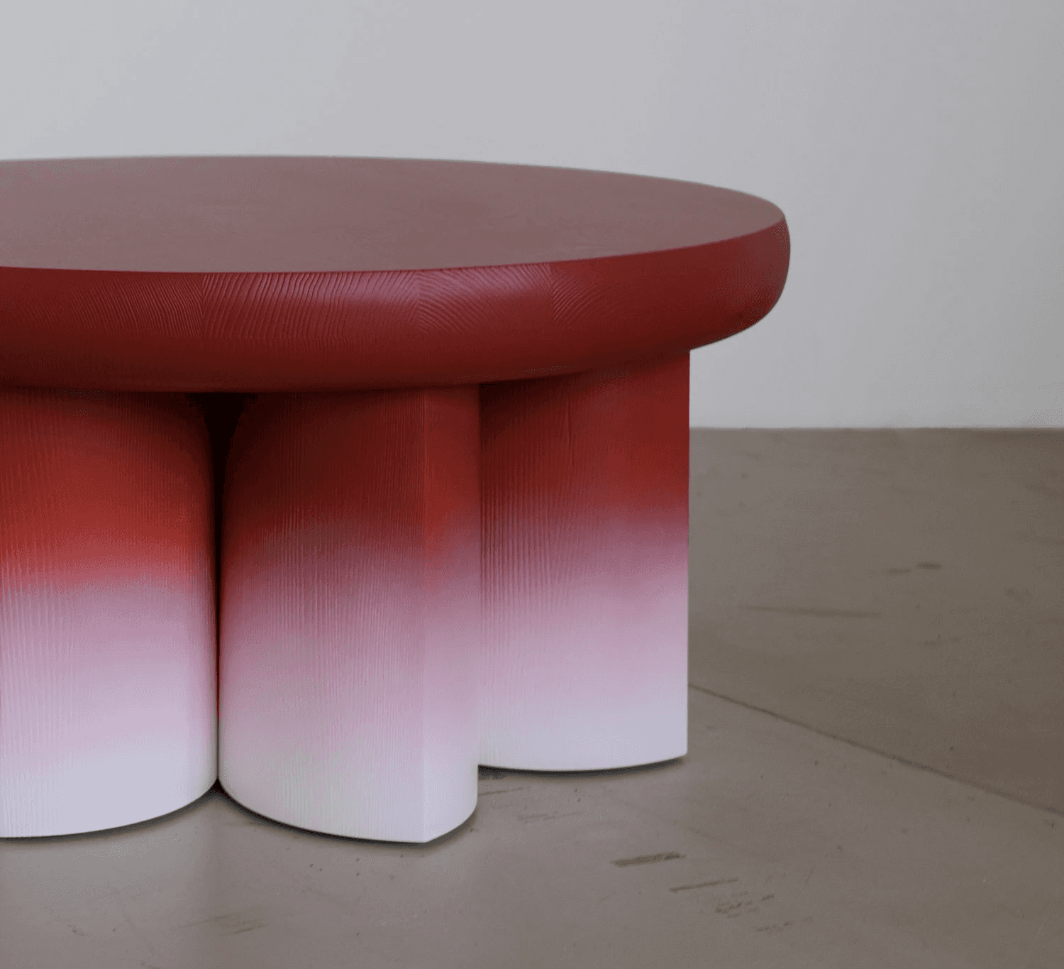 Rosette low table detail showing rosette inspired geometry and sculptural structure by Jiri Krejcirik