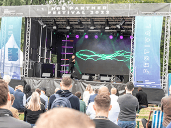 Outdoor partner festival setup for HPE