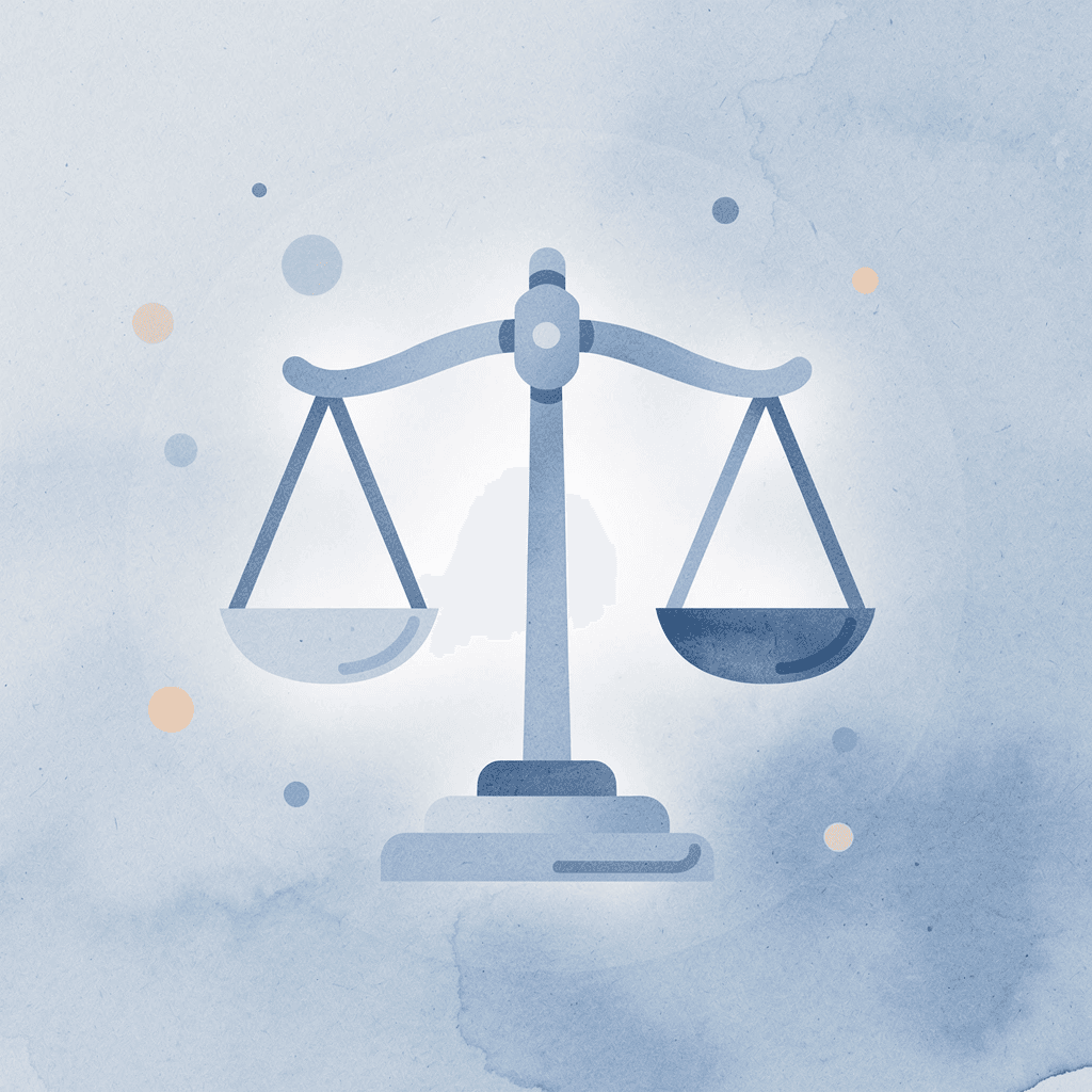 Scales of justice icon representing legal framework