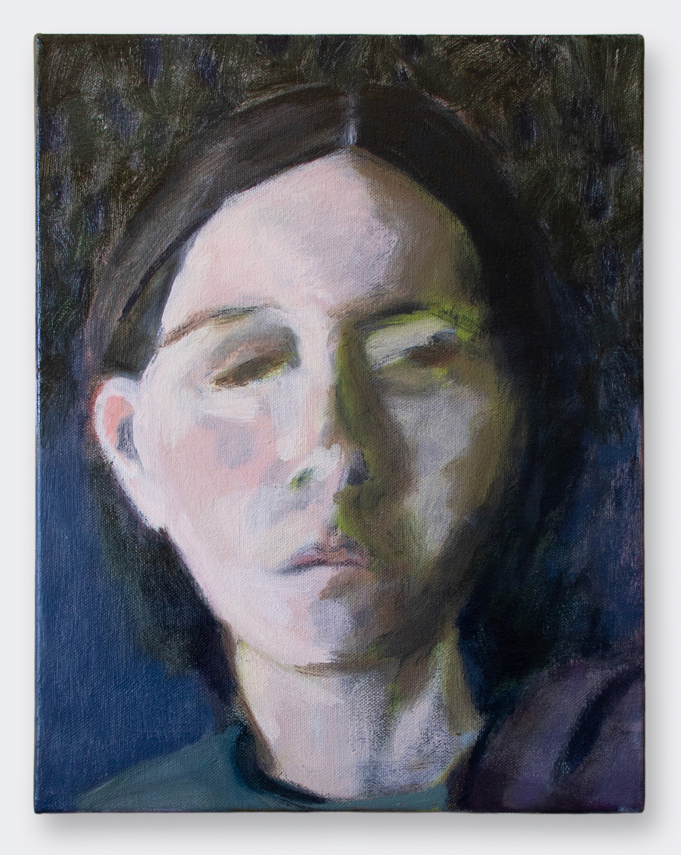 Our faces blended into one face in Brooklyn, 2026, oil on canvas, 16x12"
