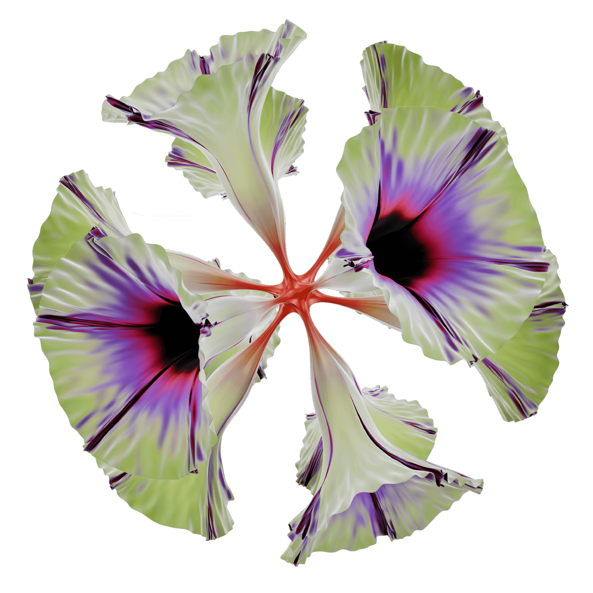 Grey metallic flower shaped object