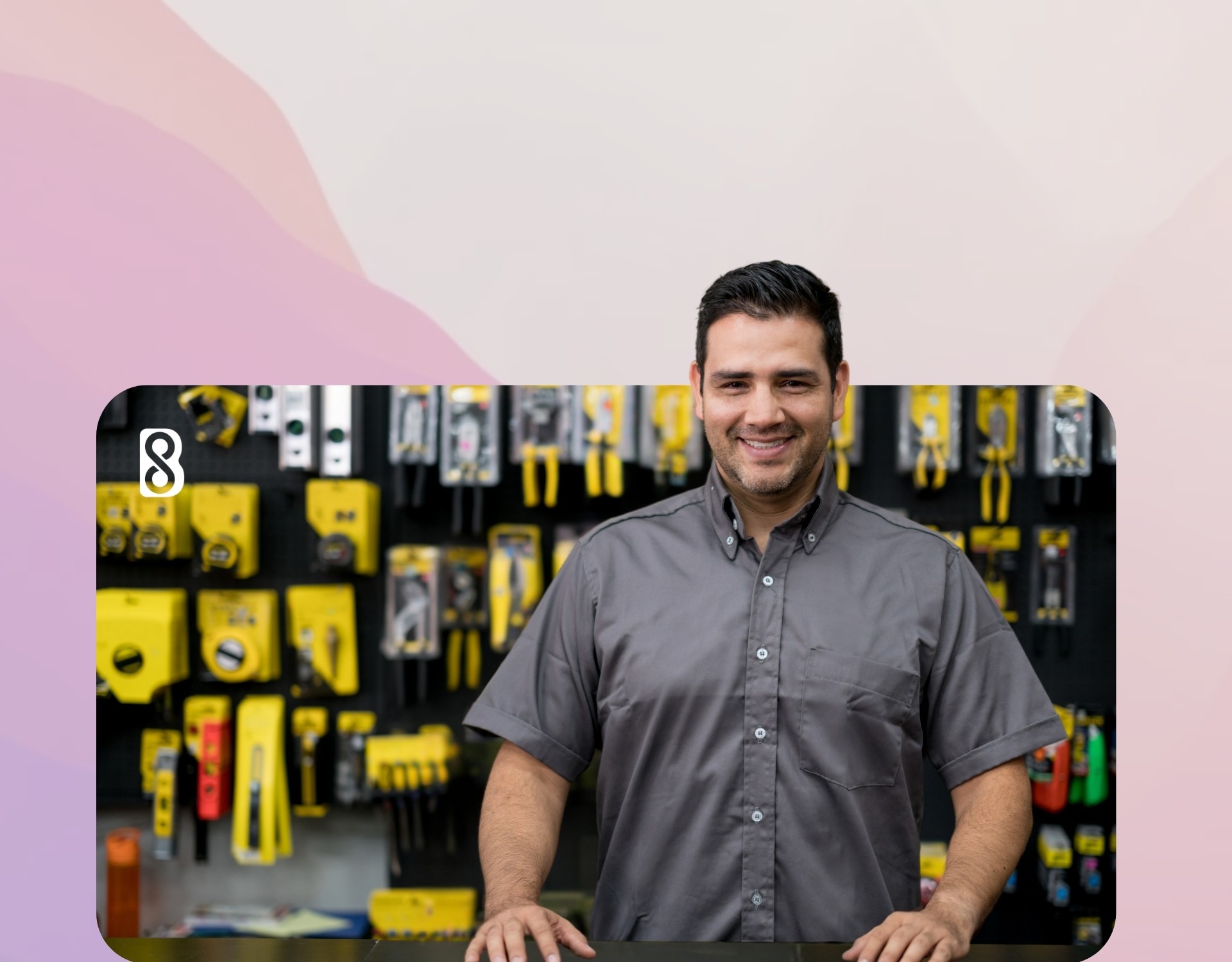 A man standing in his hardware store