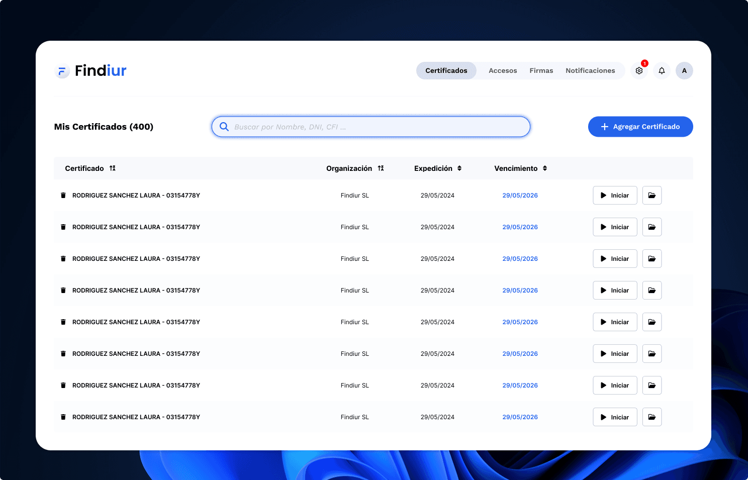 GESTOR DE CERTIFICADOS