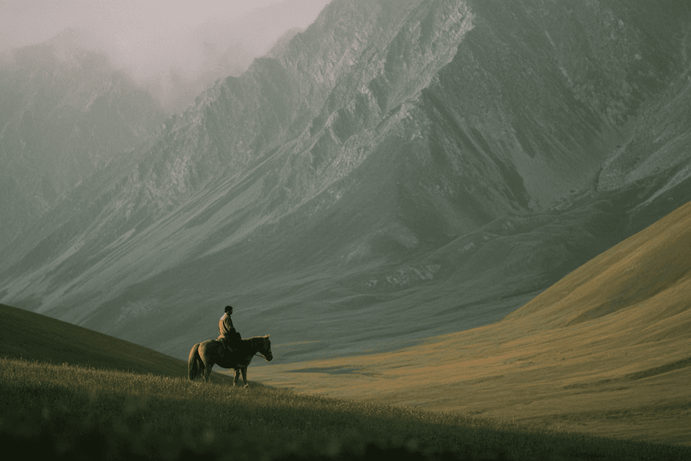 Image of a person in a landscape