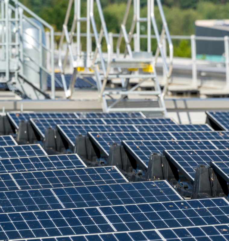 Unterkonstruktion einer Flachdach-Photovoltaikanlage
