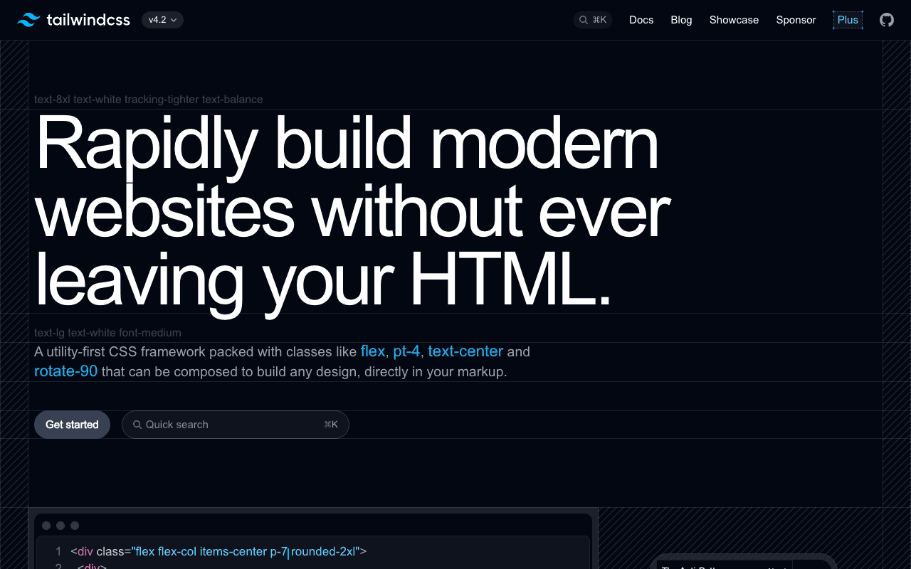 Tailwind CSS + shadCN UI екранна снимка
