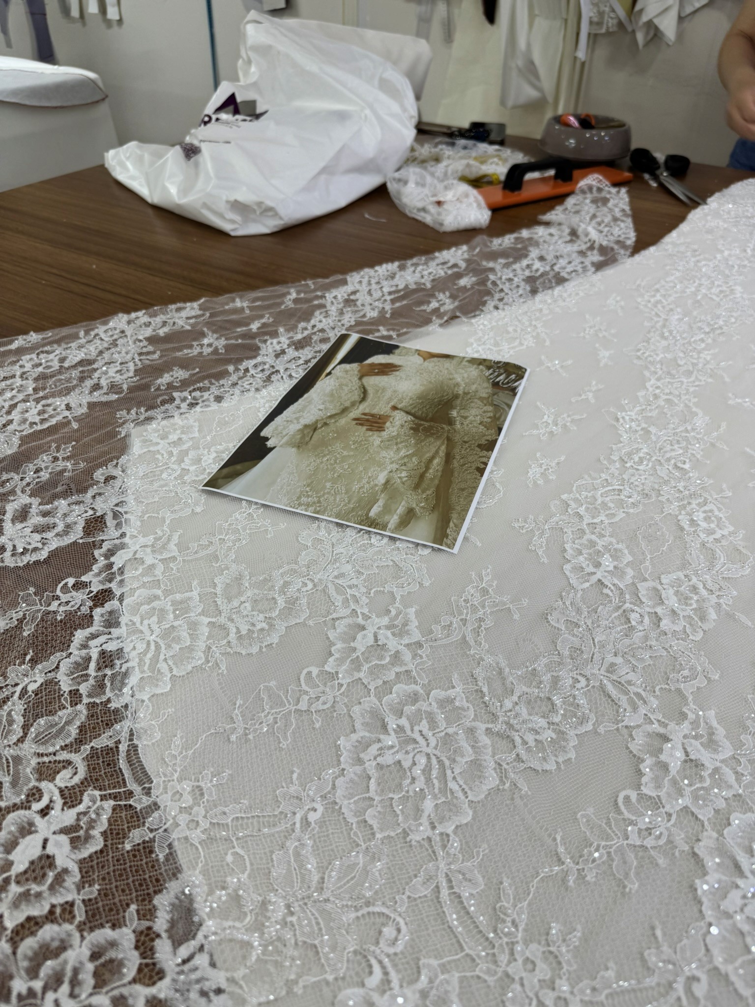 Structured corset construction for a wholesale bridal gown project