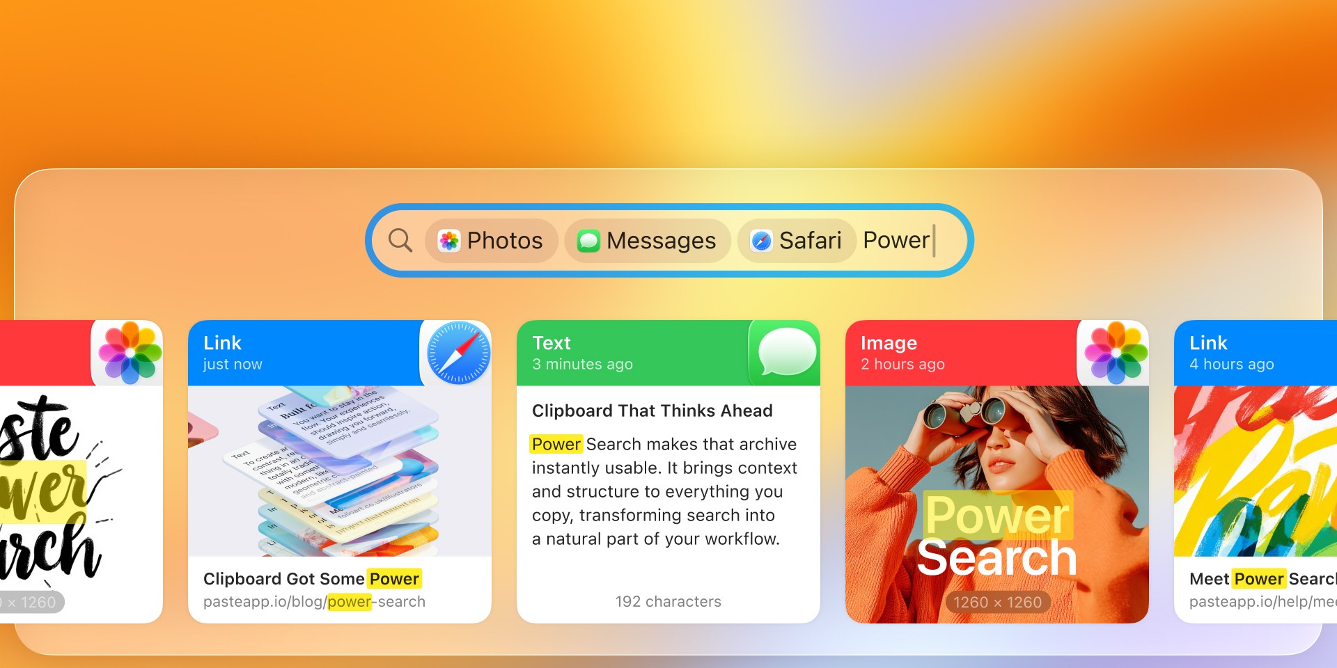 Your clipboard just got power. Meet Power Search.