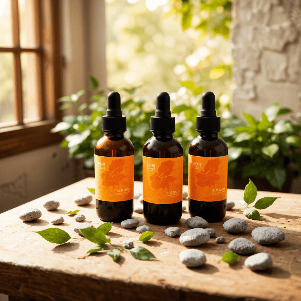 product photography of set of dietary supplement bottles