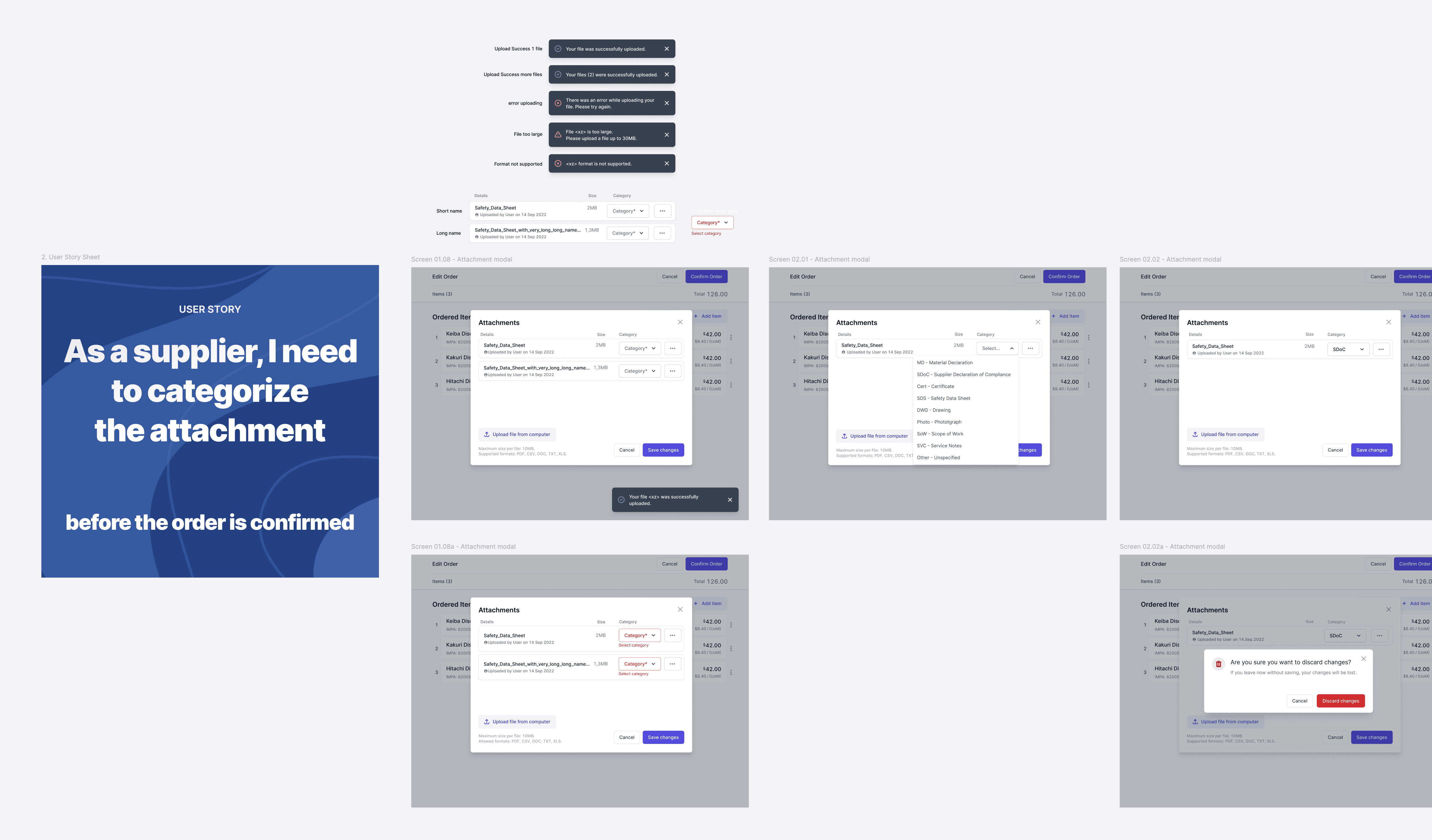 UI design for Header attachment feature