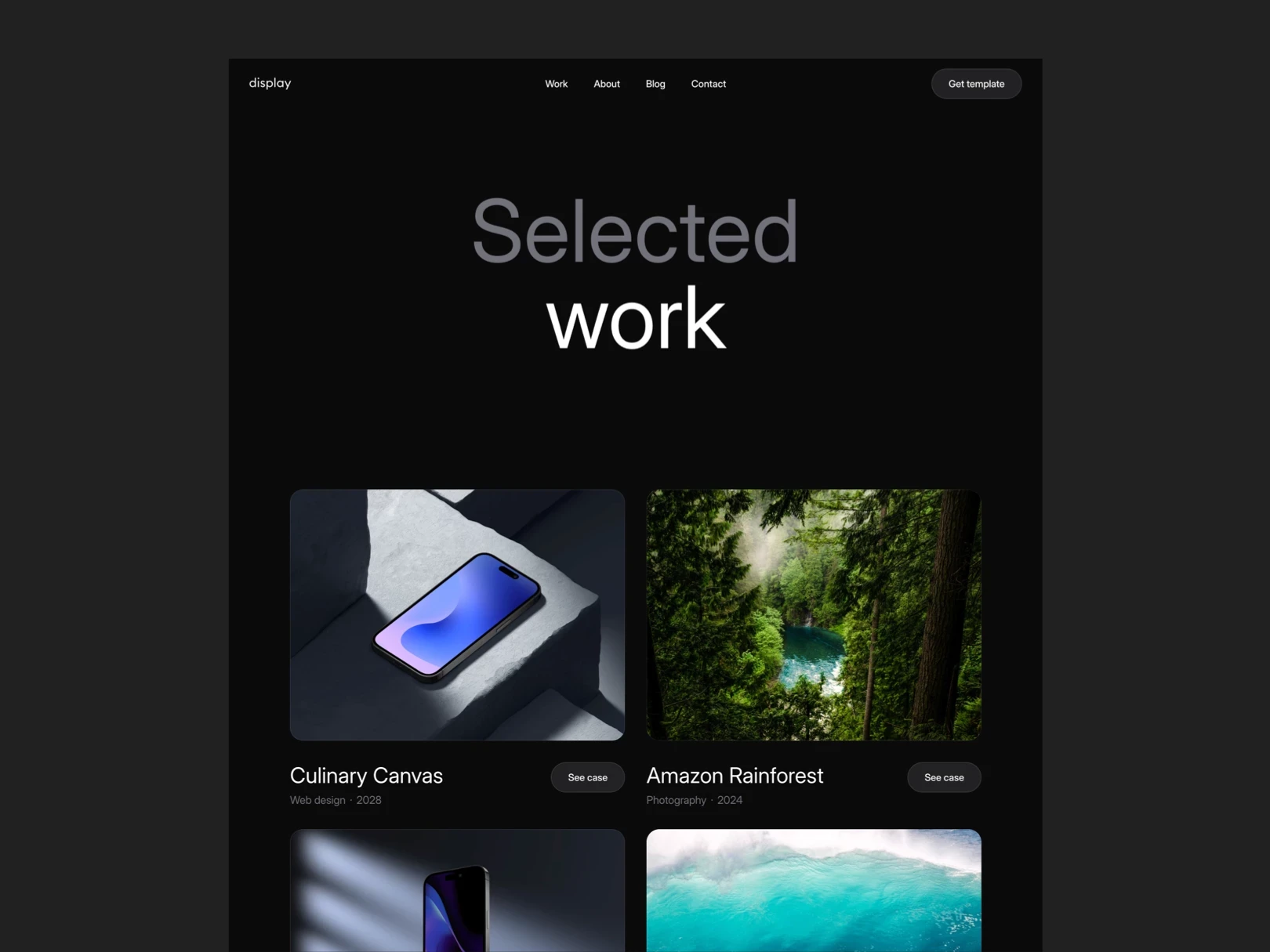 Display — Portfolio Template for Framer