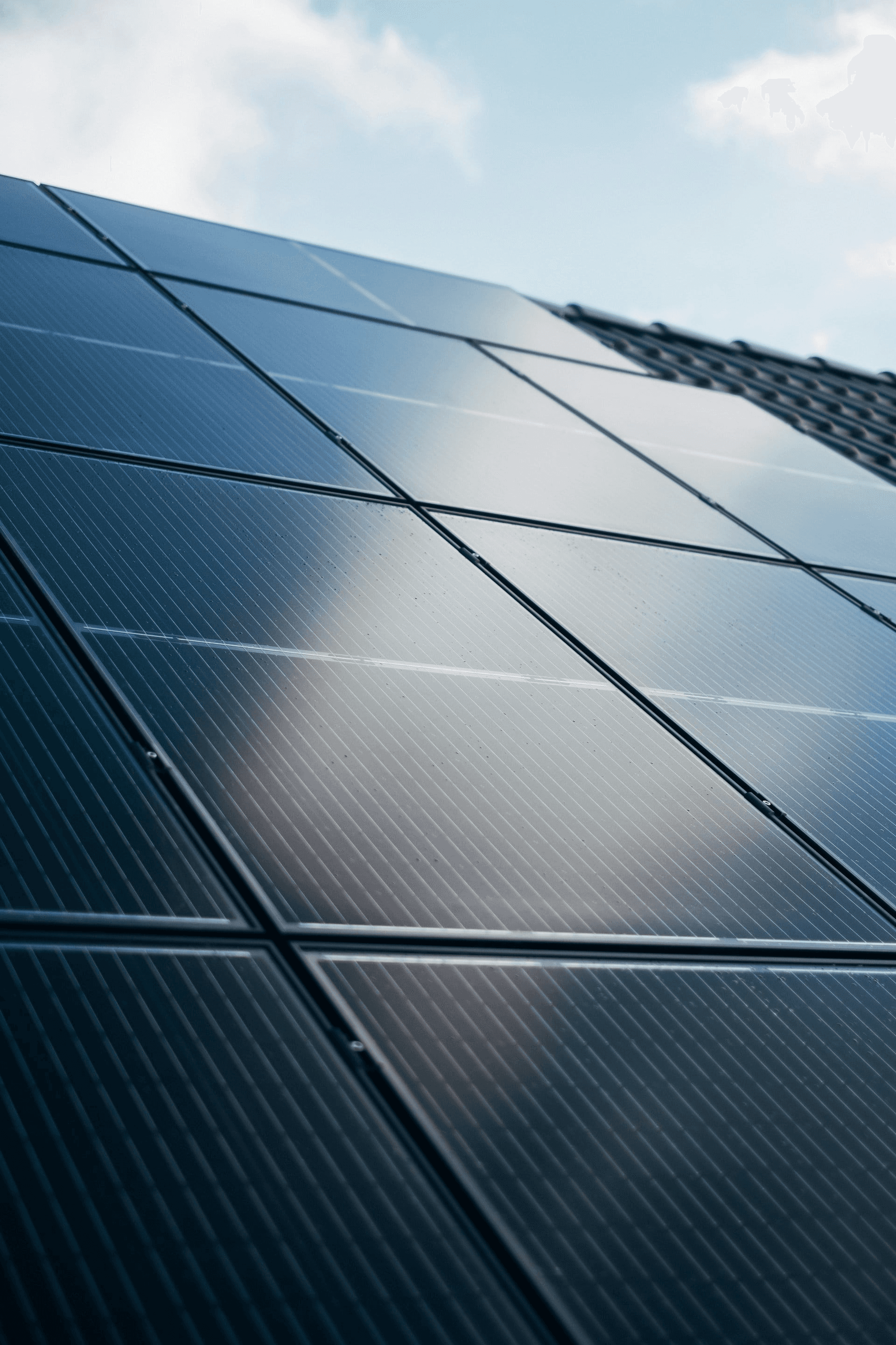 several rows of solar panels on a roof