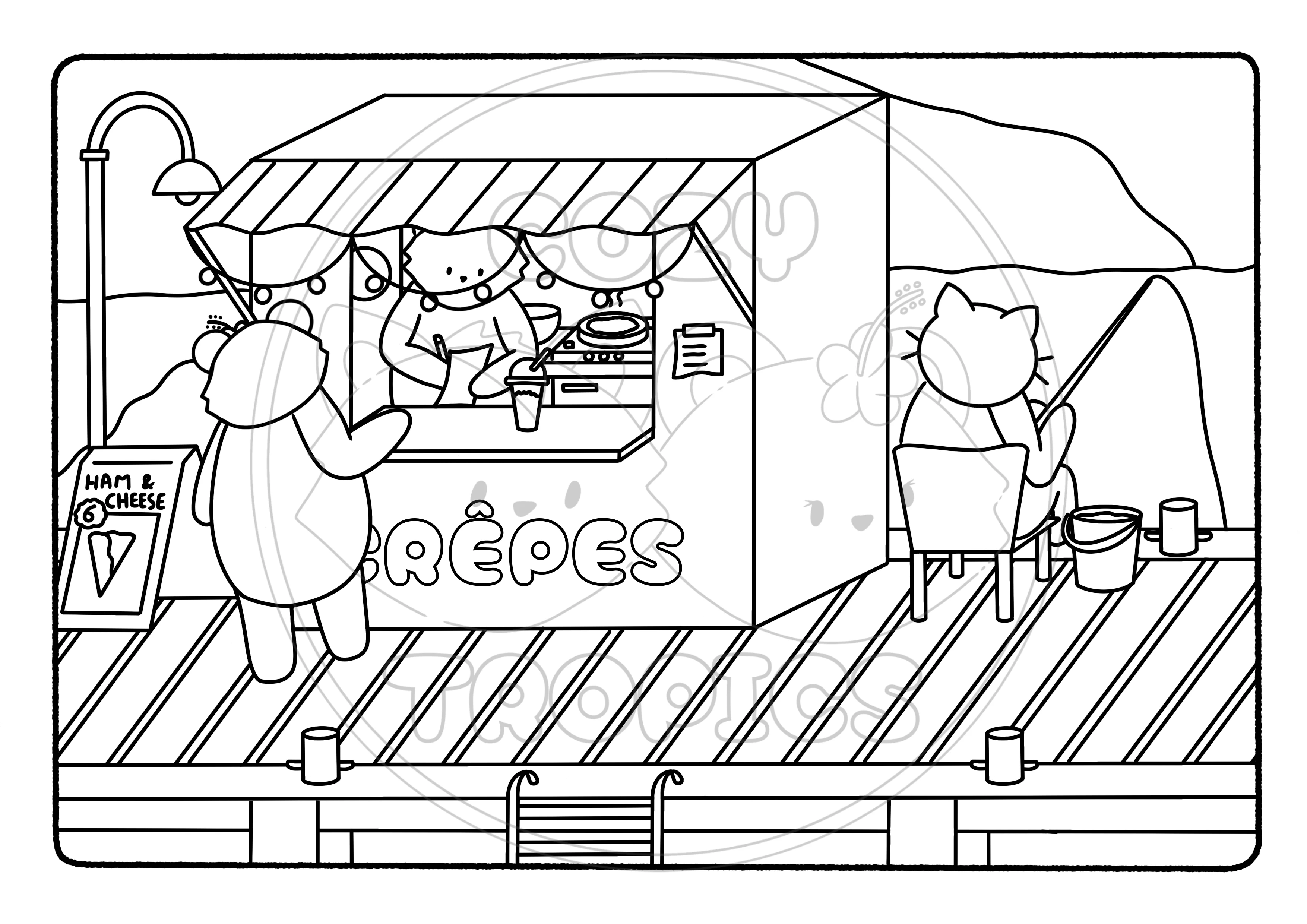 Cozy Tropics free coloring page