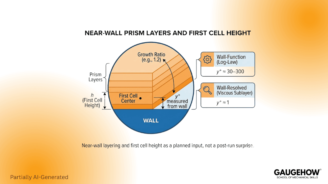 Prism layers first cell height y+