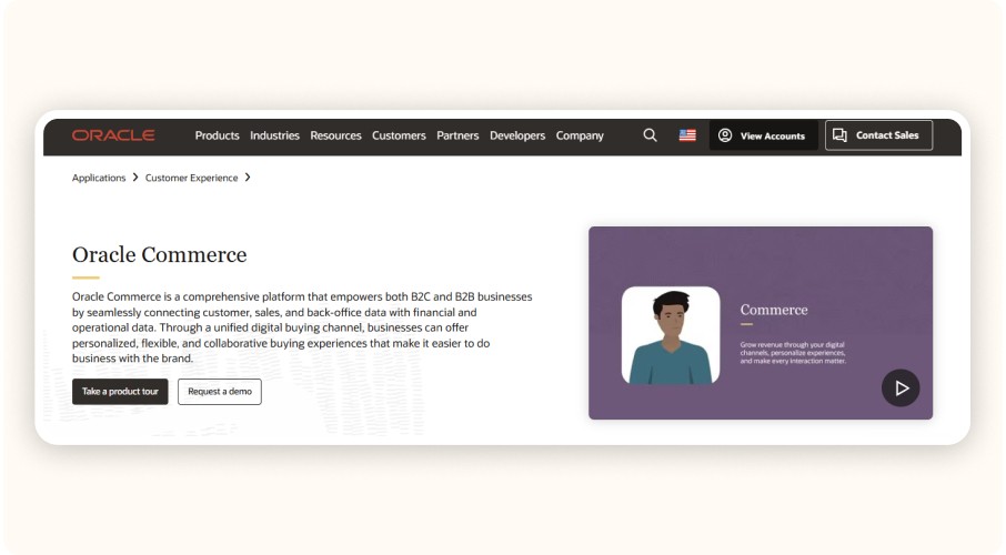 Oracle Commerce website
