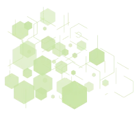 Interconnected green hexagon pattern with geometric lines