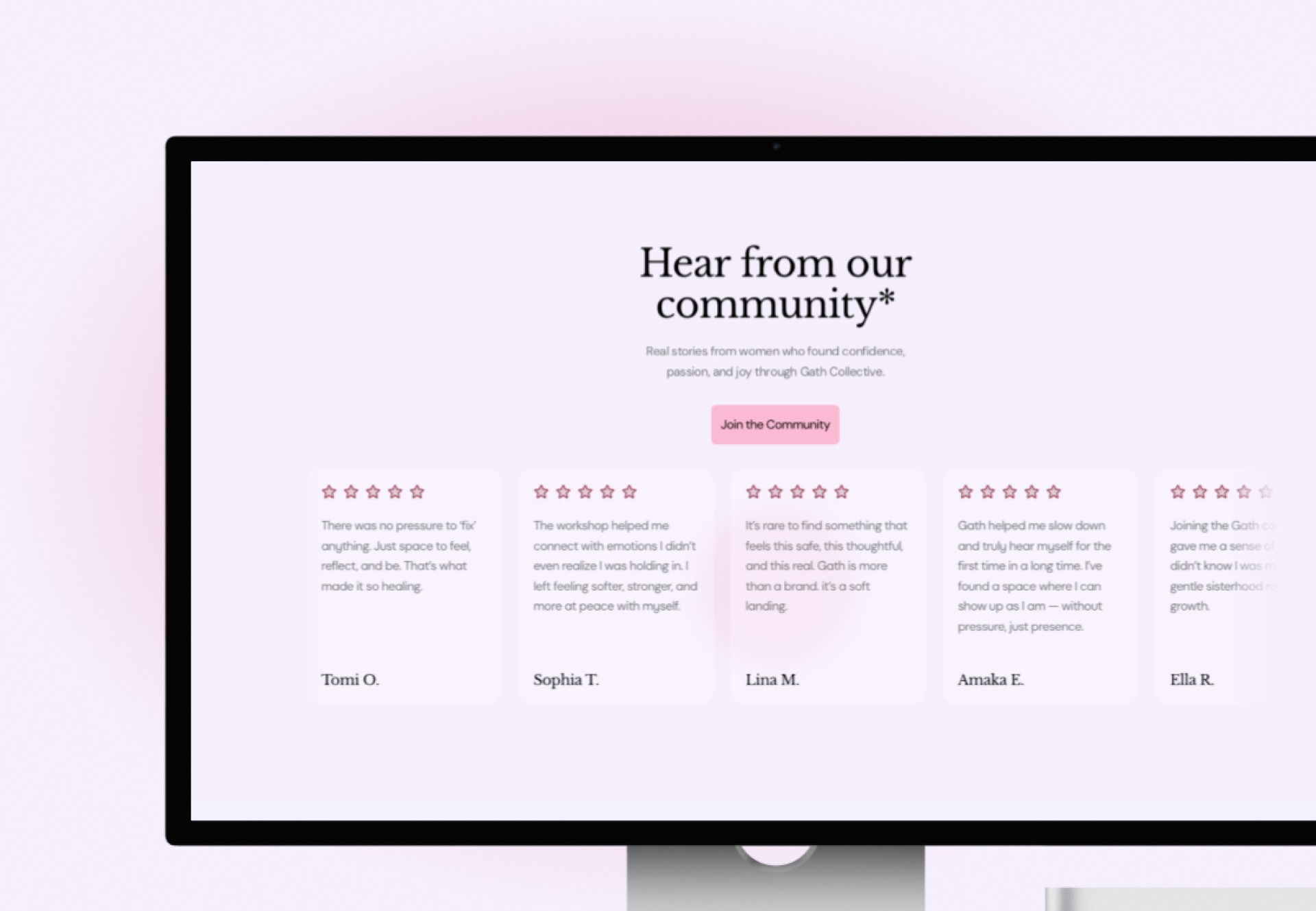 website-design-wellness-feminity-studio-framer-no-code-development-gath-collective