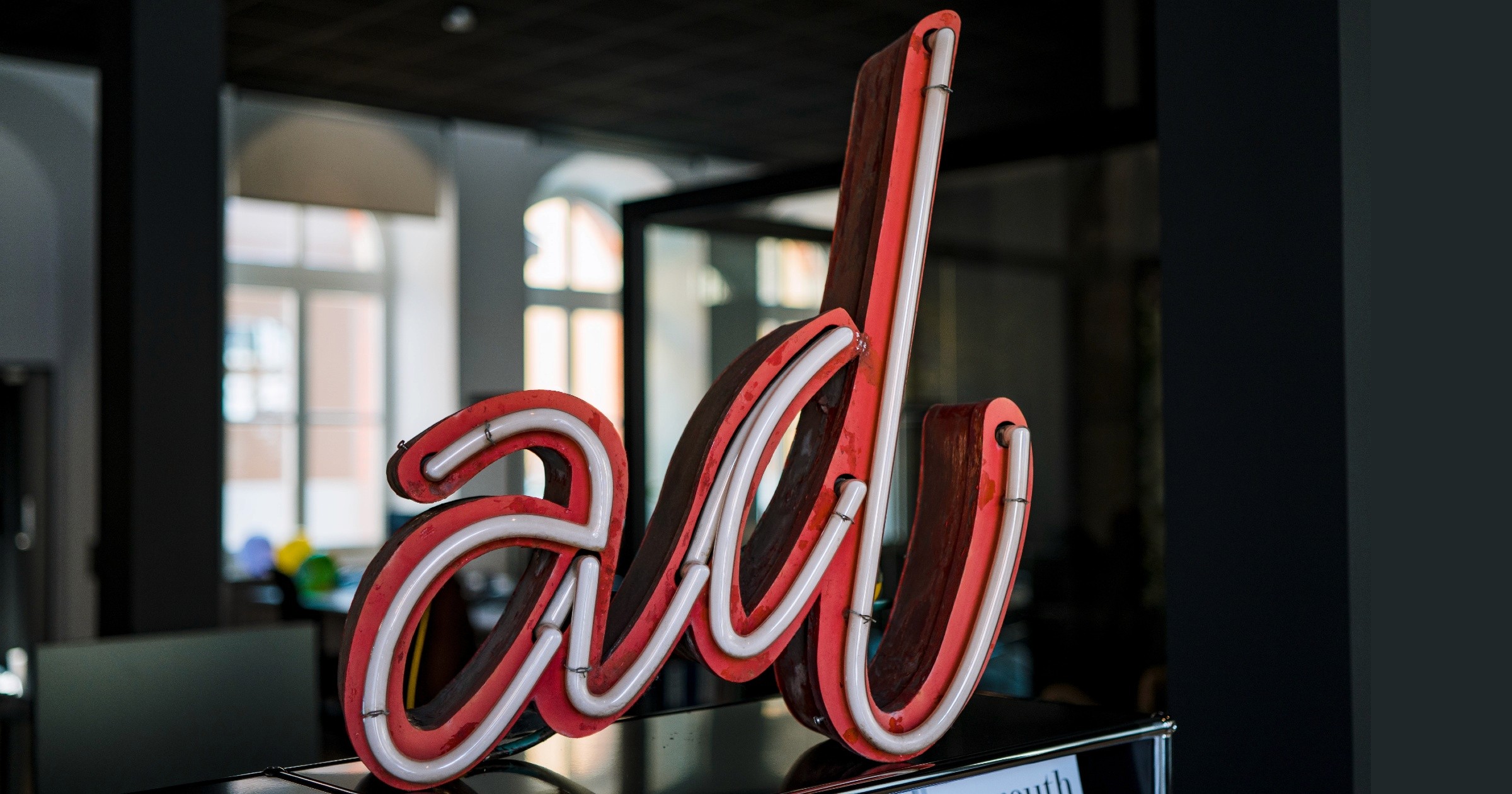 A led light with a text 'Ad'