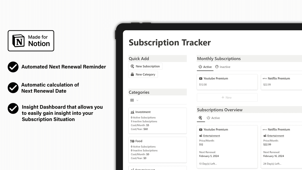 Notion Subscription Tracker Banner Image