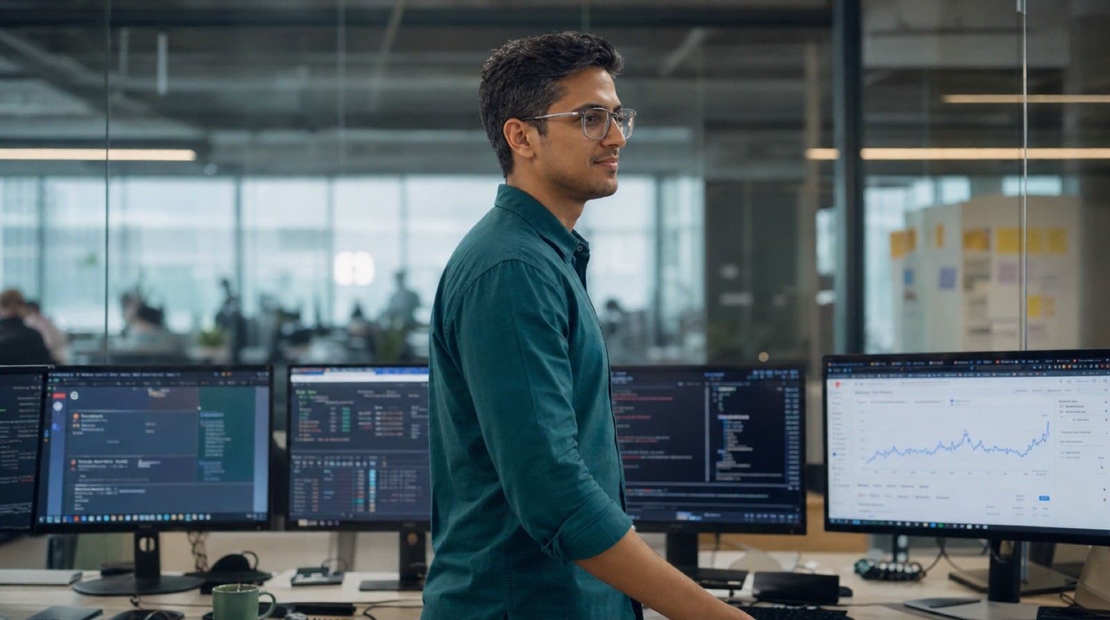 Palkush walking through an active GoMarble workspace