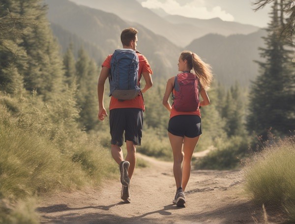 couple running and rucking