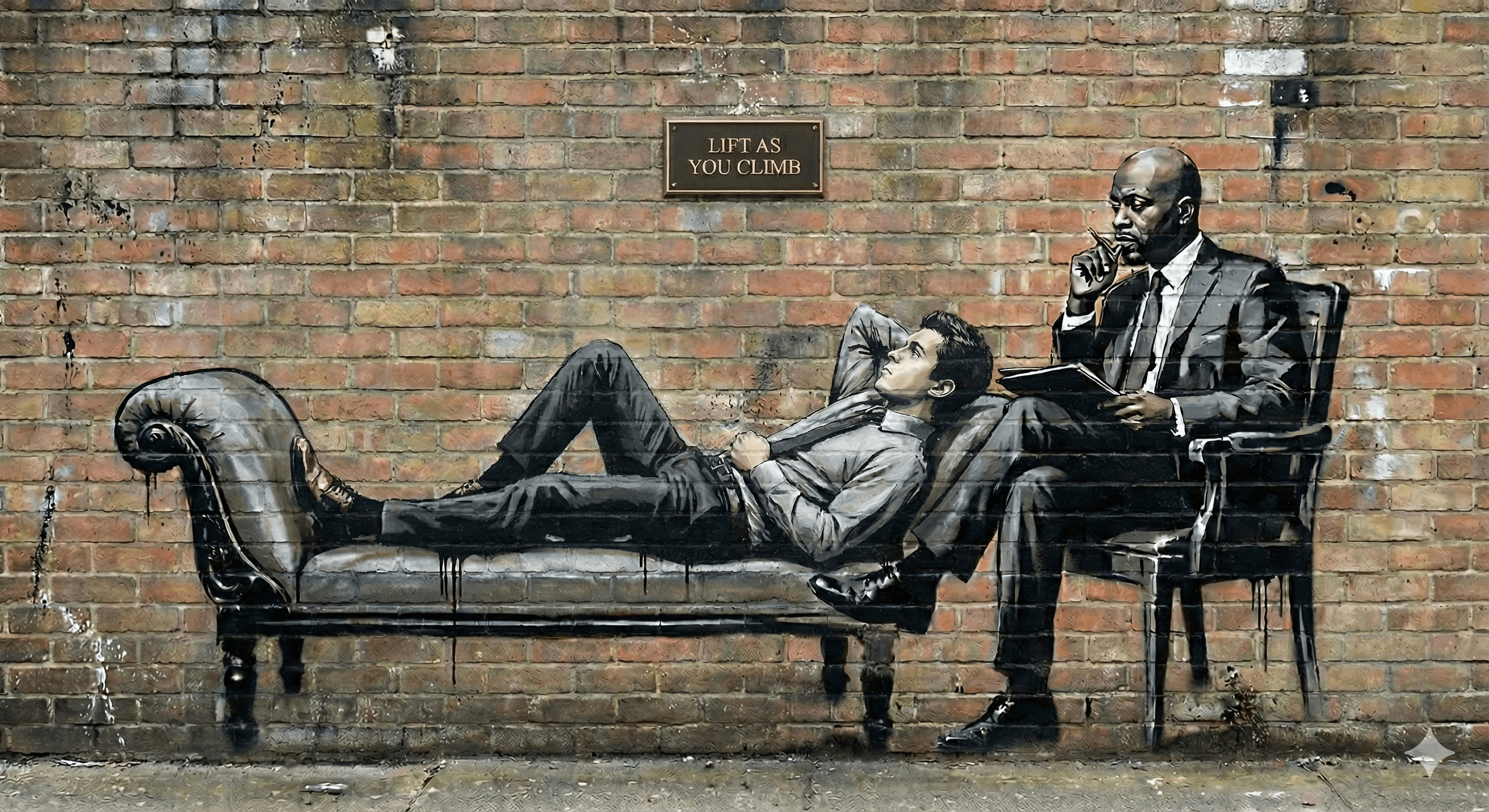 man sitting down receiving career therapy