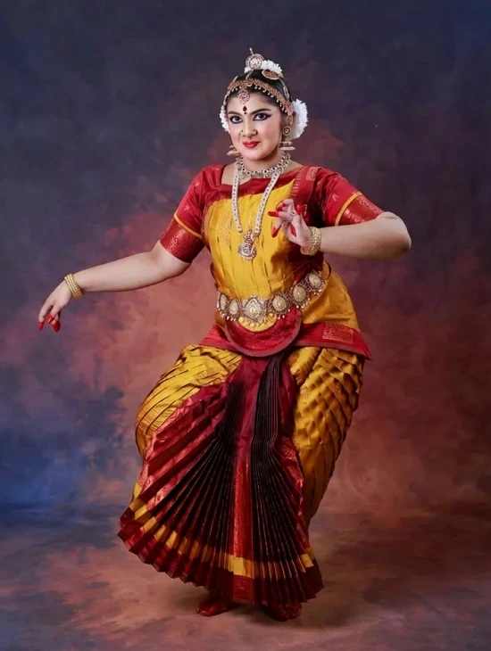 A dancer performing bharatanatyam