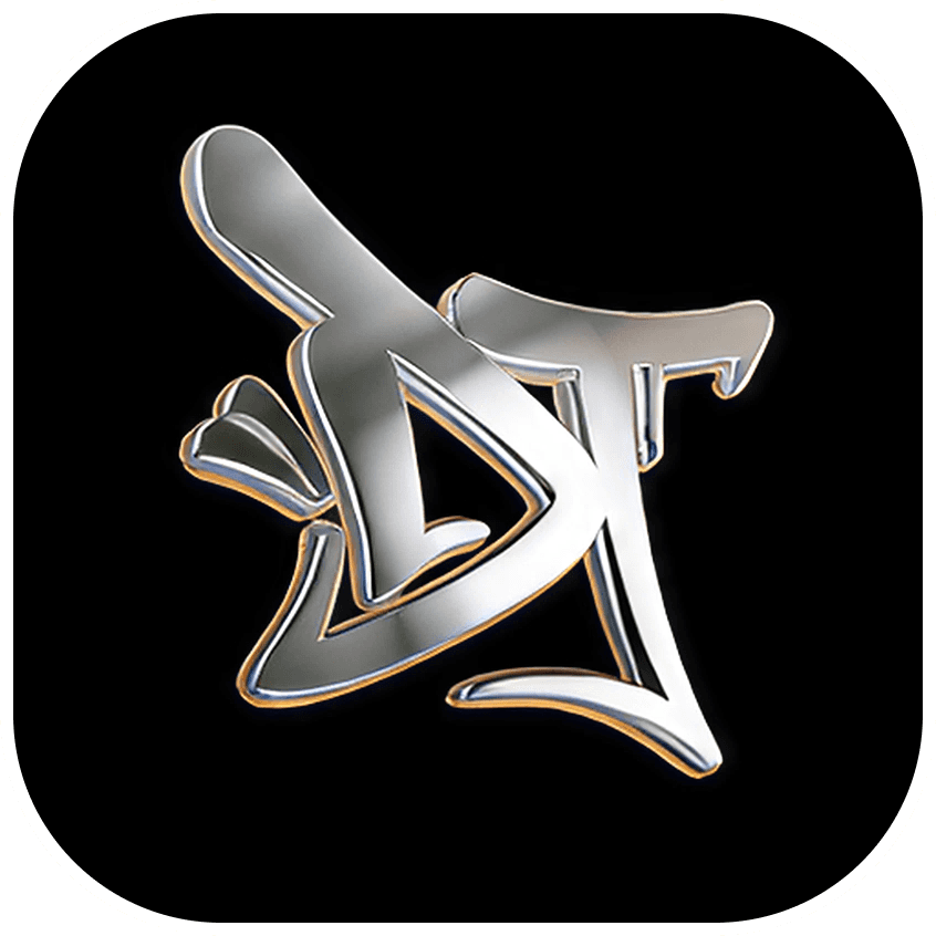 Black Portfolio project icon with a light abstract symbol.
