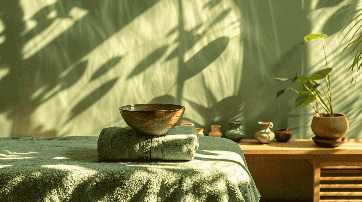 Calm spa treatment room with towels and natural light, illustrating a smooth and welcoming experience supported by an efficient spa booking system.