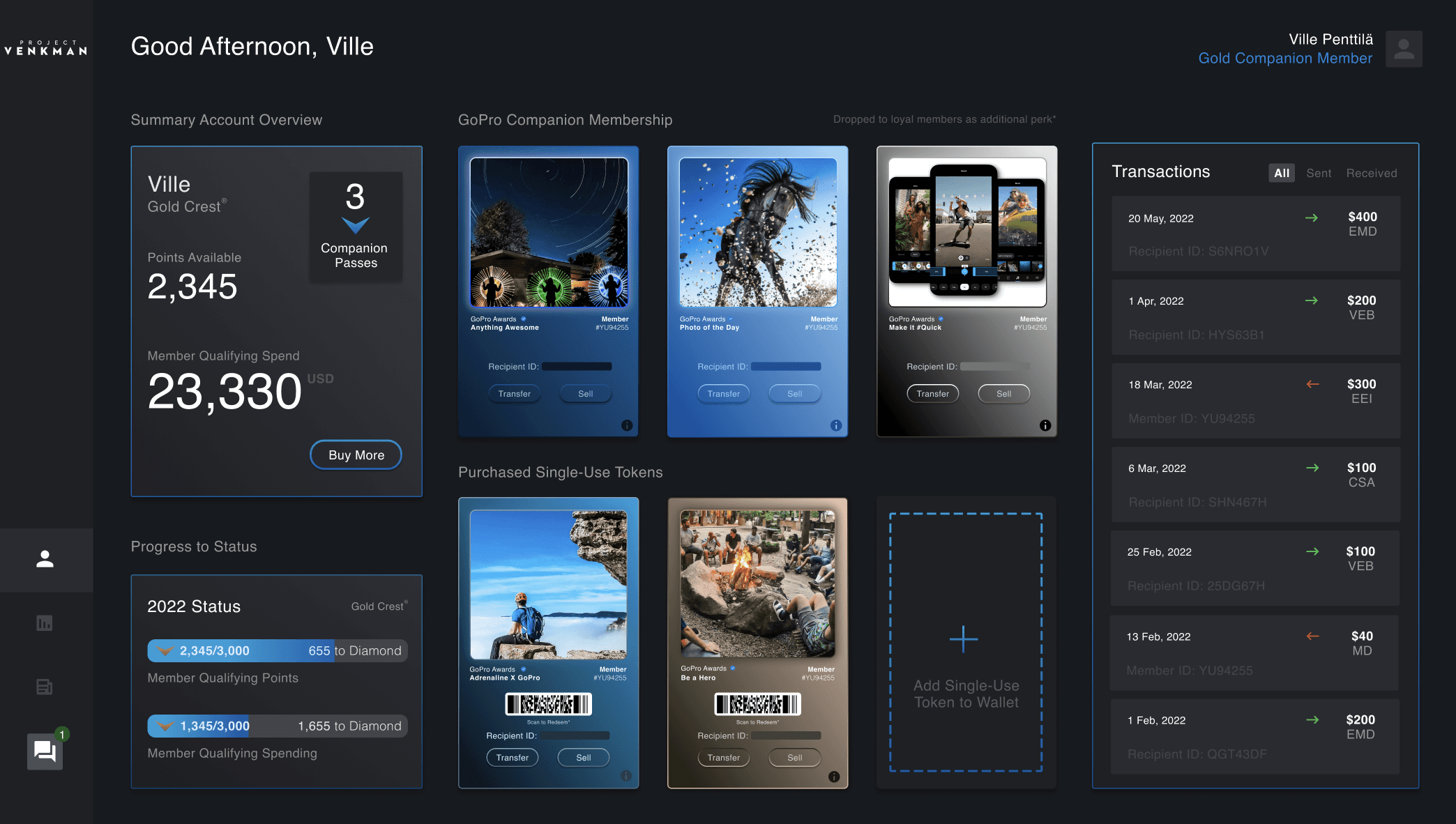 Project Venkman Web3 Loyalty Platform GoPro Prototype