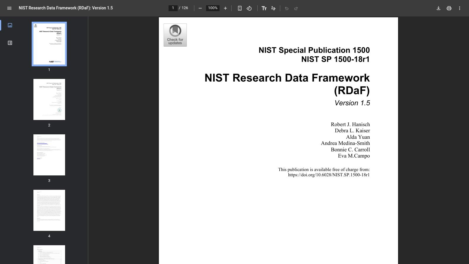 NIST Research Data Framework