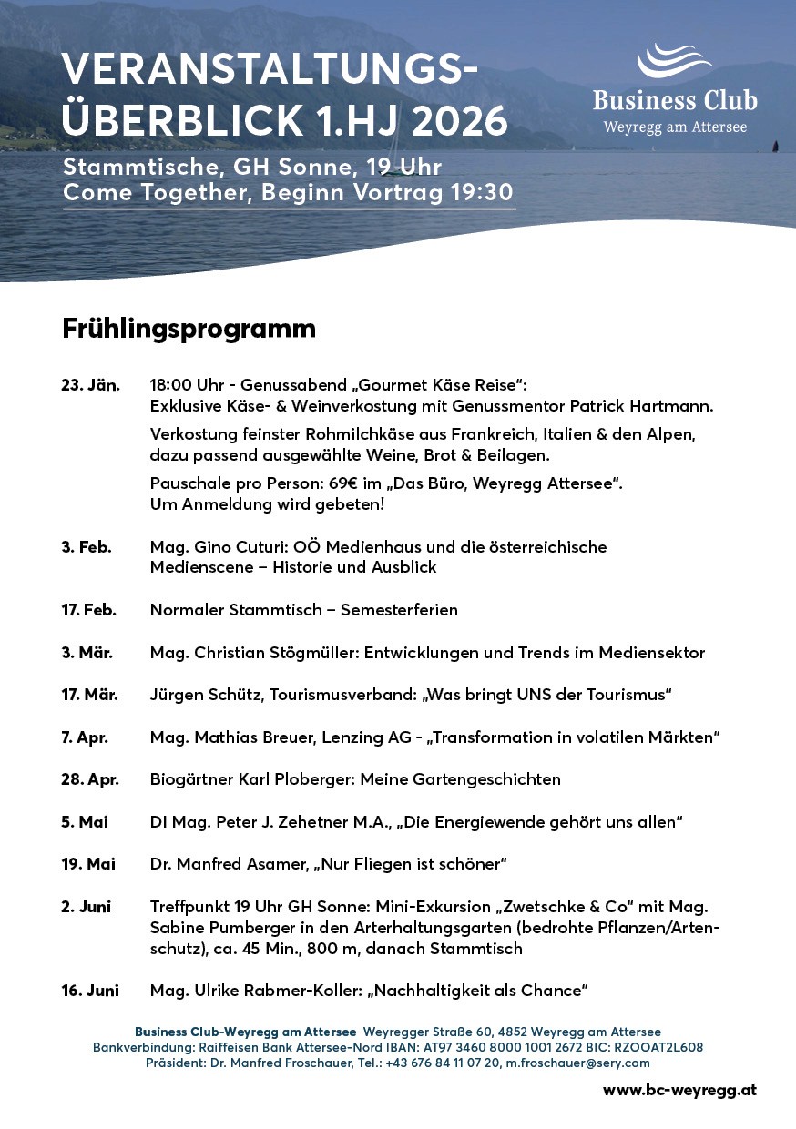 Veranstaltungstermine 2025