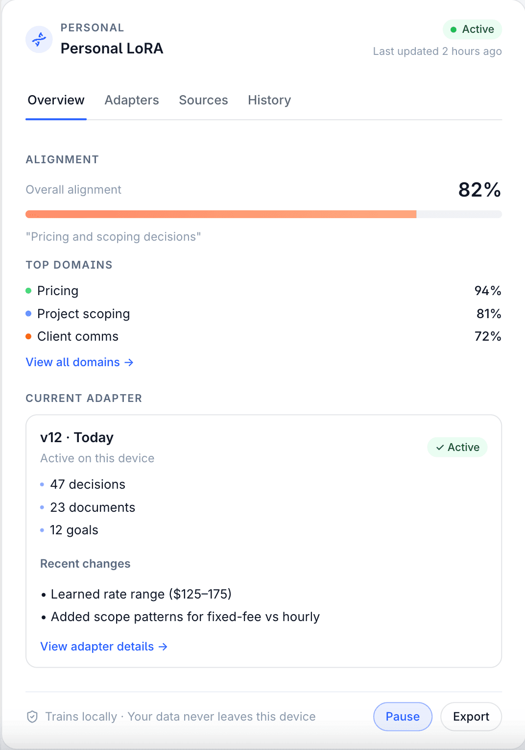 An image of Freelio's budget ui