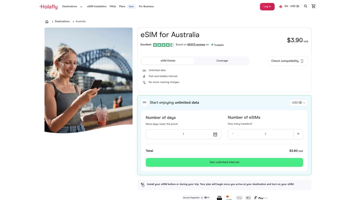 7 Top eSIM Australia Options for Hassle-Free Travel 2025 - Holafly Australia eSIM