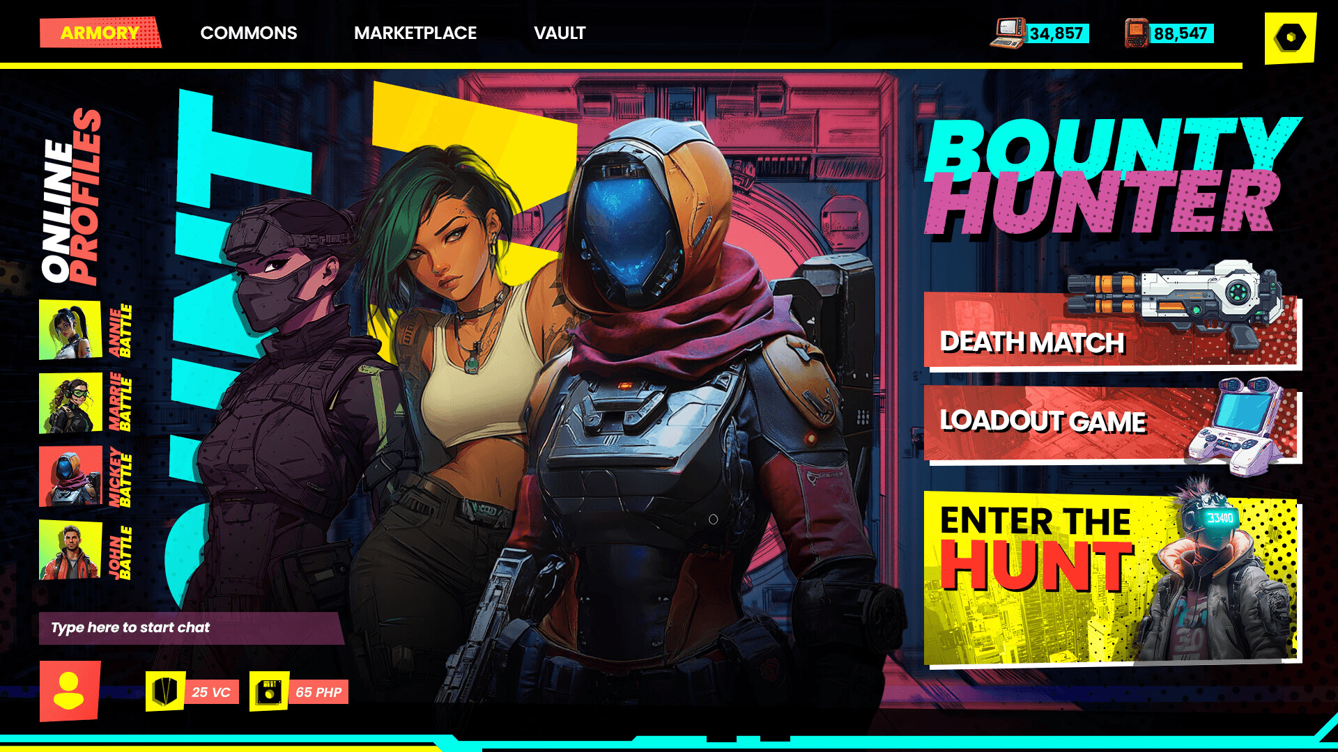 bounty hunter game ui