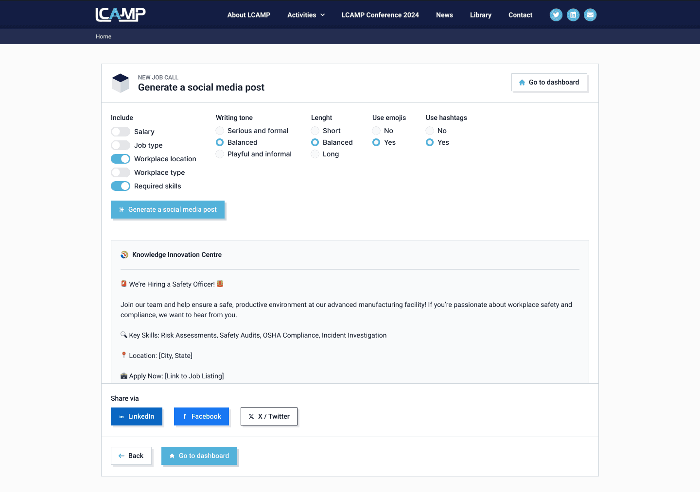 The cube share job call