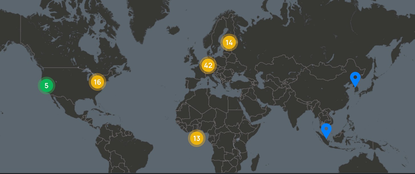 Geographical Node Distribution